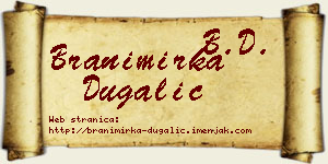 Branimirka Dugalić vizit kartica